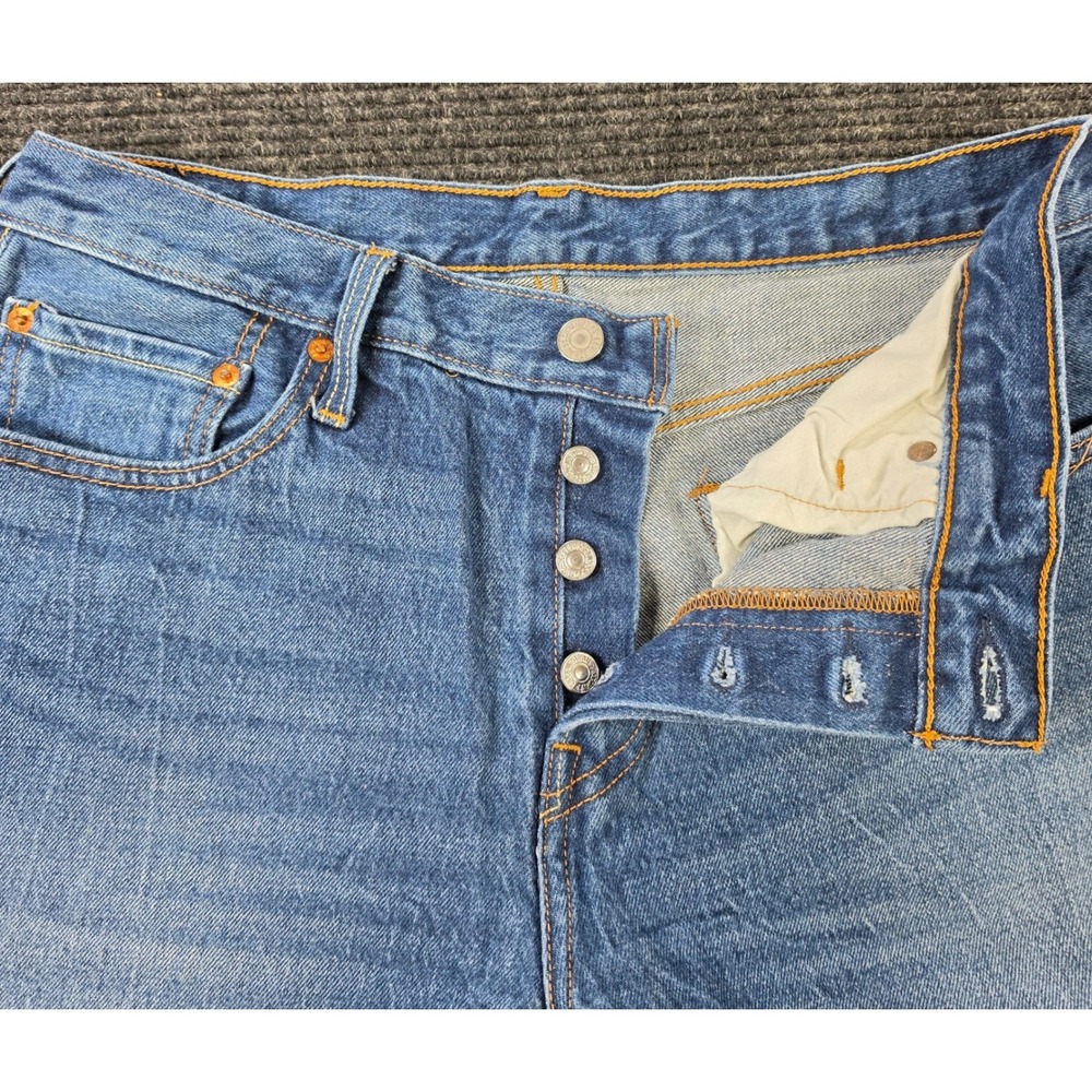 Levi's 501 CT Jeans Mens W32 L27 Blue Excellent Customized & Tapered Button Fly
